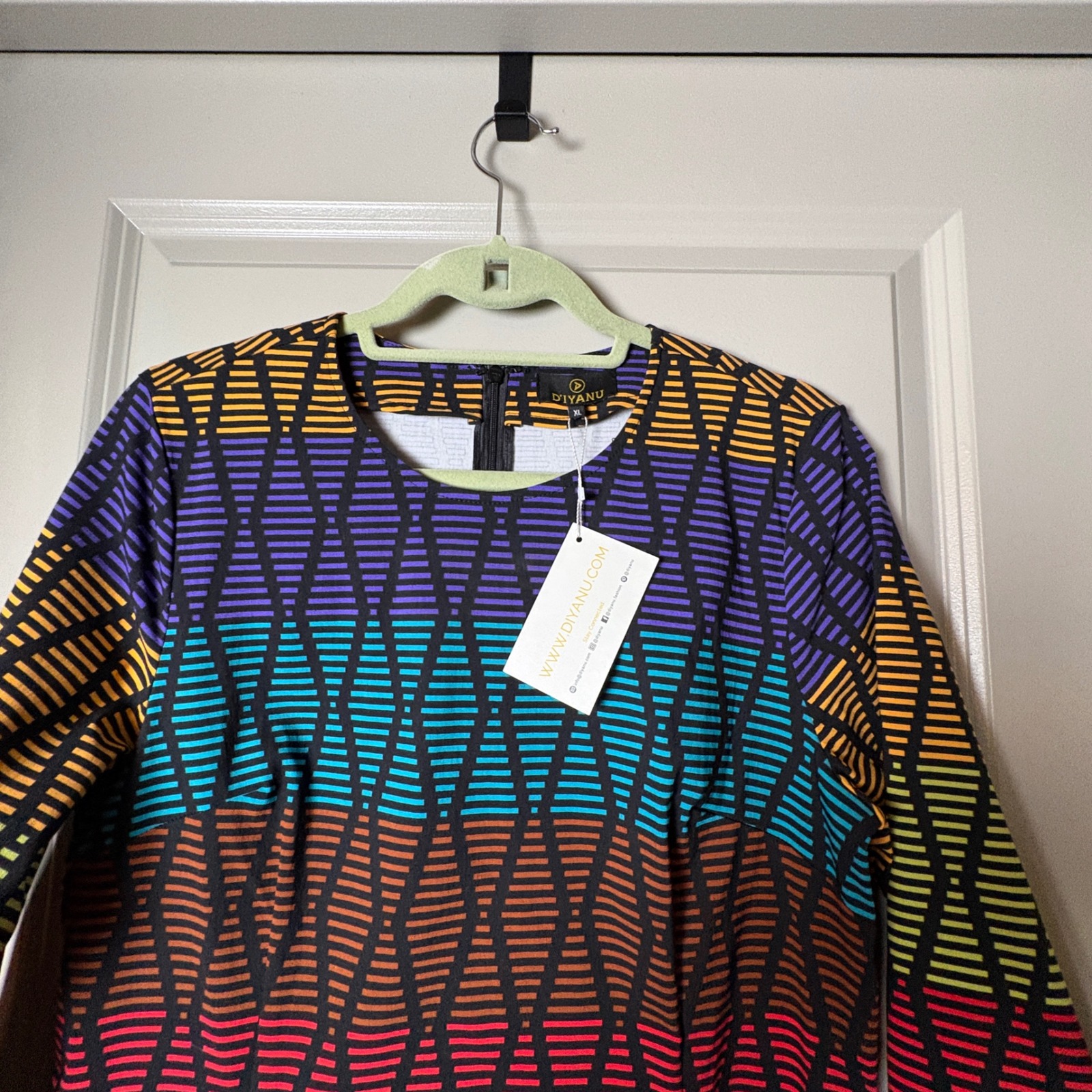 D'iyanu Multicolor Geometric Bodycon Maxi Dress Xl Nwt — image 3 of 8